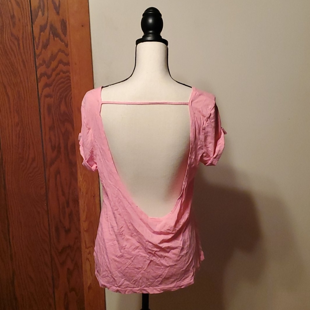 Victoria's Secret Pink Open Back T-shirt Size XS - Picture 2 of 7